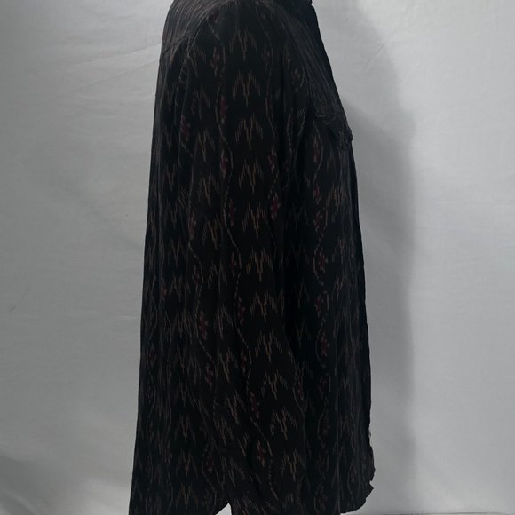 Schott Bros. Brothers NYC western cut black brown rust aztec pattern shirt L - Picture 6 of 9